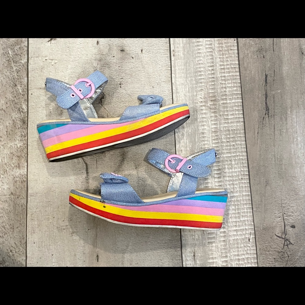 Juicy Couture Girls Rainbow Wedge Sandals